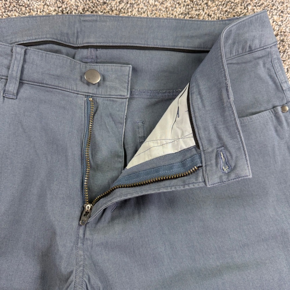 Lululemon Commission Pants Mens 31 Slim Fit Blue Chino Technical Trousers M5670S - Picture 4 of 11